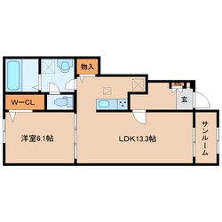 近鉄御所駅 徒歩8分 1階の物件間取画像